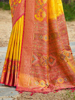 Thumbnail for Astita Yellow Soft Silk Saree