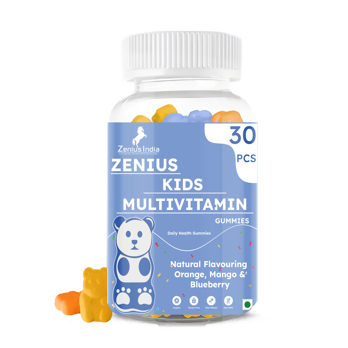 Zenius Kids Multivitamin Mixed - Mango, Blueberry, Orange Gummies - Dista