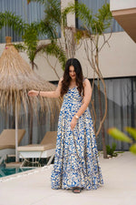 Thumbnail for Aayaa Designer Printed Full Flared Gown - Multi Color - Distacart