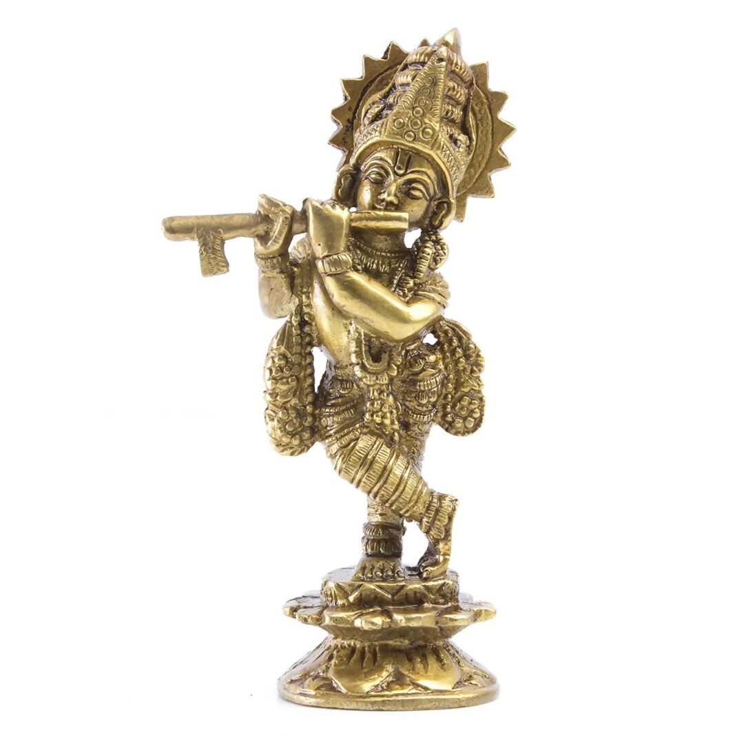 Mohan Joder Beautiful Elegant Brass Lord Krishna Statue - Distacart