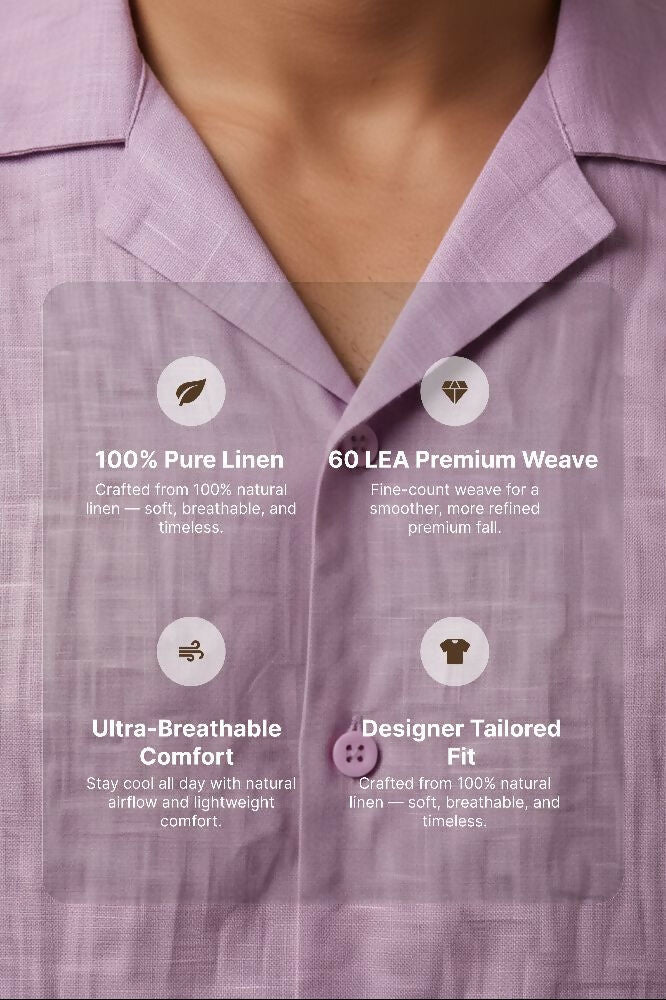 Lilac Drift — Lilac Linen Shirt by Hilo Design - Dista