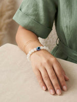 Thumbnail for NVR White Crystal Evil Eye Bracelet for Men & Women - Distacart