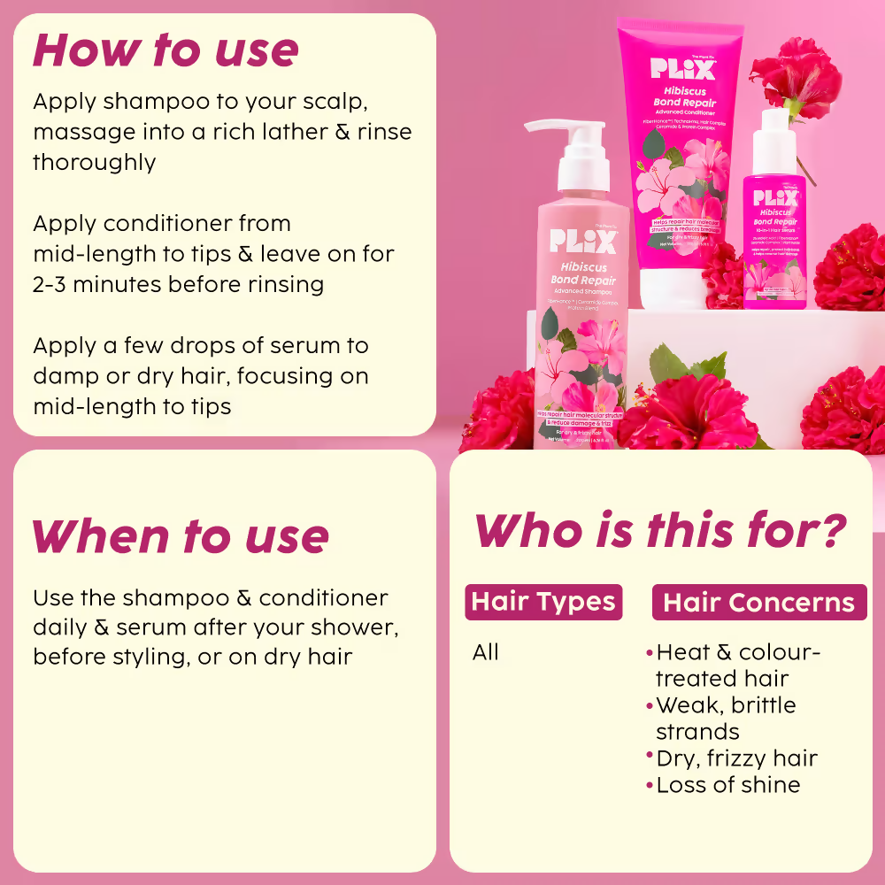 PLIX The Plant Fix Hibiscus Frizz Control Hair Combo - Distacart