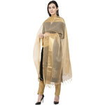 Thumbnail for A R SILK VNS Tissue Zari Fancy Dupatta Golden Color Dupatta or Chunni