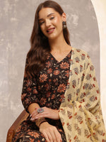 Thumbnail for Anouk Women Ethnic Motifs Printed Regular Pure Cotton Kurta with Trousers & With Dupatta