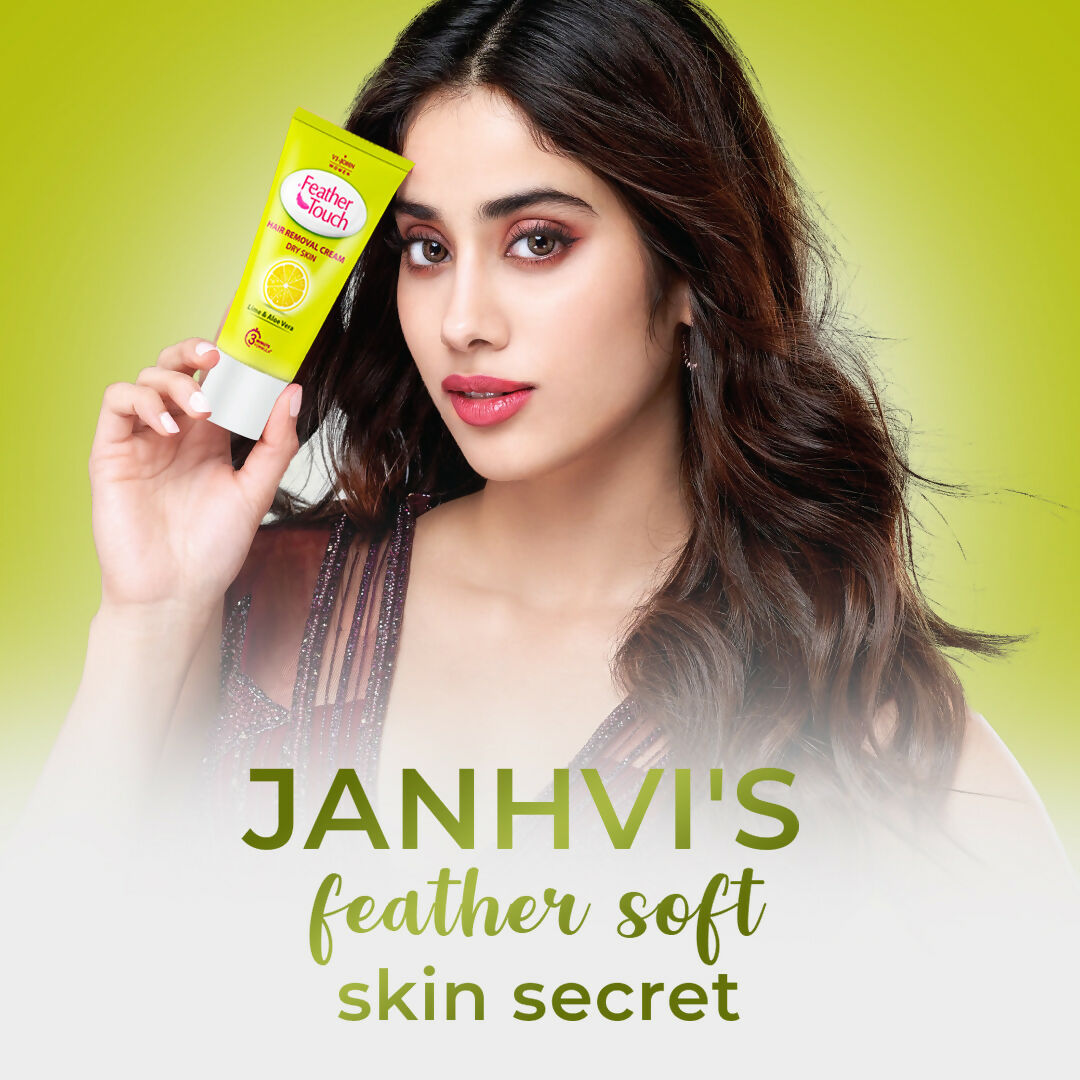 VI-JOHN Feather Touch Lime & Aloevera Hair Removal Cream for Women for Dry Skin, Suitable for Legs, Underarms, Bikini Line, Arms