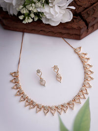Thumbnail for NVR Women's Gold-Plated American Diamond-Studded Handcrafted Jewellery Set - Distacart