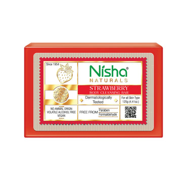 Nisha Strawberry Body Cleansing Soap Bar - Distacart