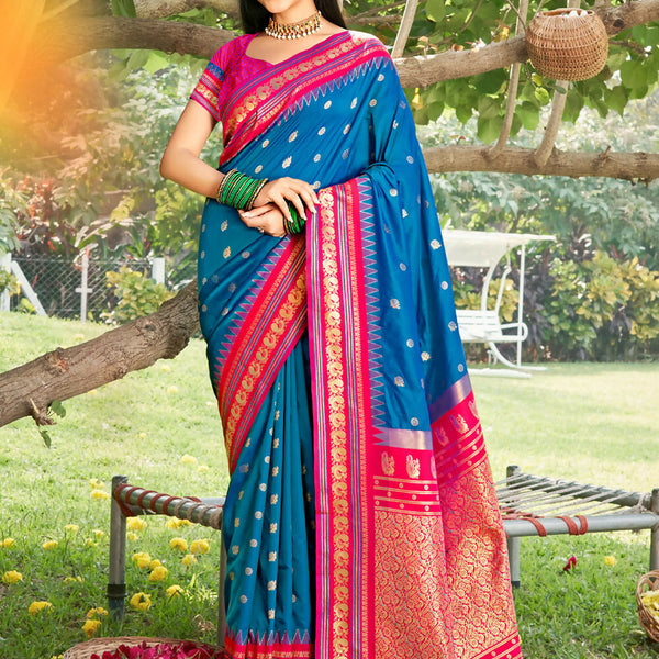 Astita Blue Soft Silk Saree