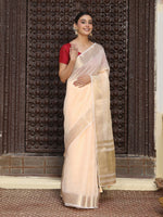 Thumbnail for Astita Peach Cotton Saree