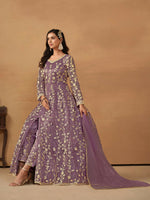 Thumbnail for Anaita Purple Embroidered Net Anarkali Suit - Distacart