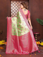 Thumbnail for Aastha Fashion Pista Tissue Silk Weaving Saree - Distacart