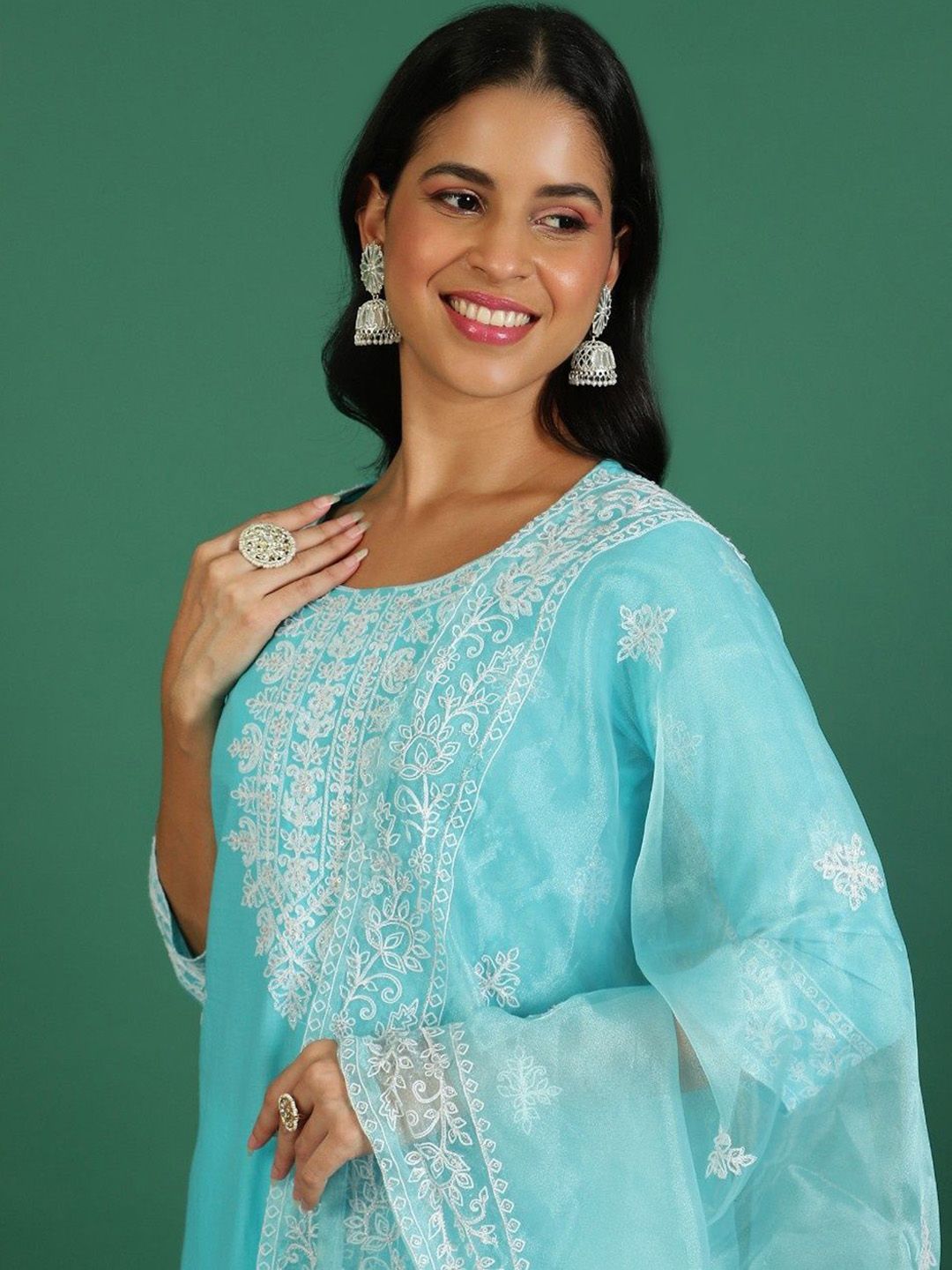 Sangria Embroidered Kurta & Sharara With Dupatta Kurta Sets