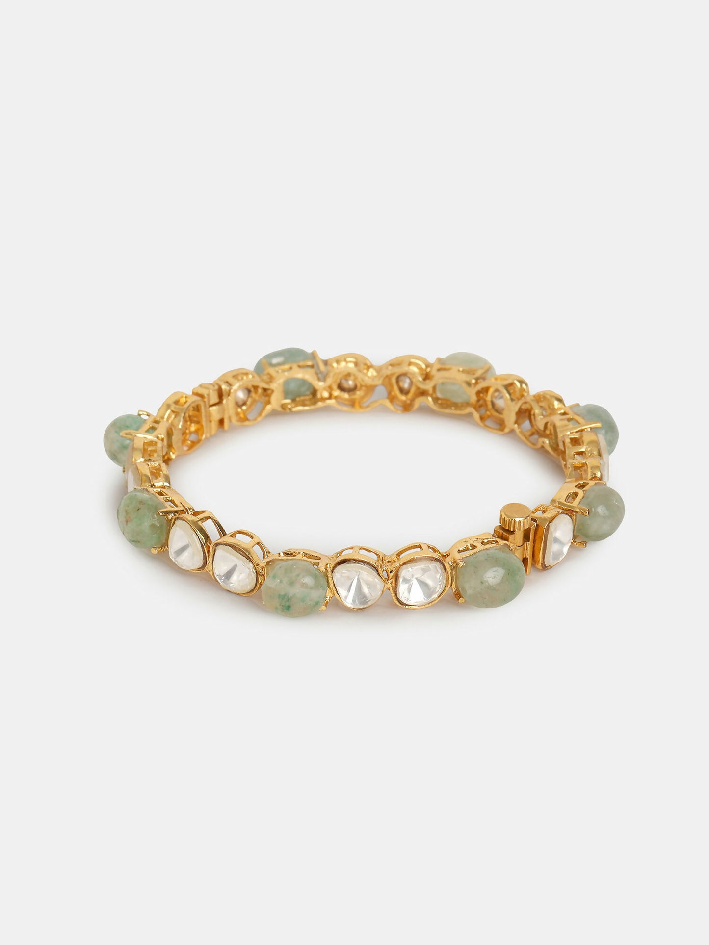 Ruby Raang 22k Gold Polished Kundan Bangle - Distacart