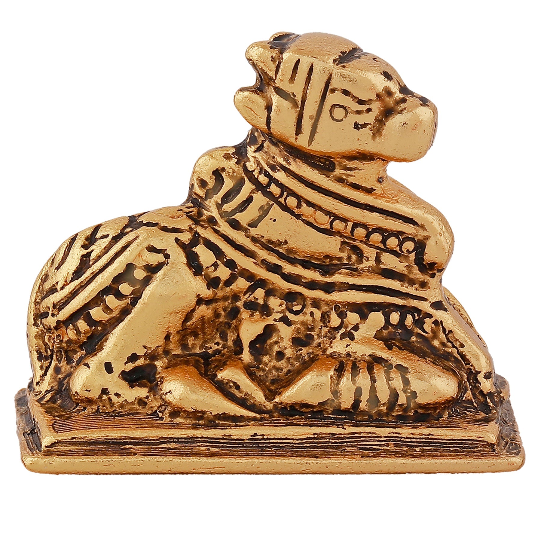 Estele Gold-Polished Lord Nandikeshwara Idol for Home/Car Decor - Distacart