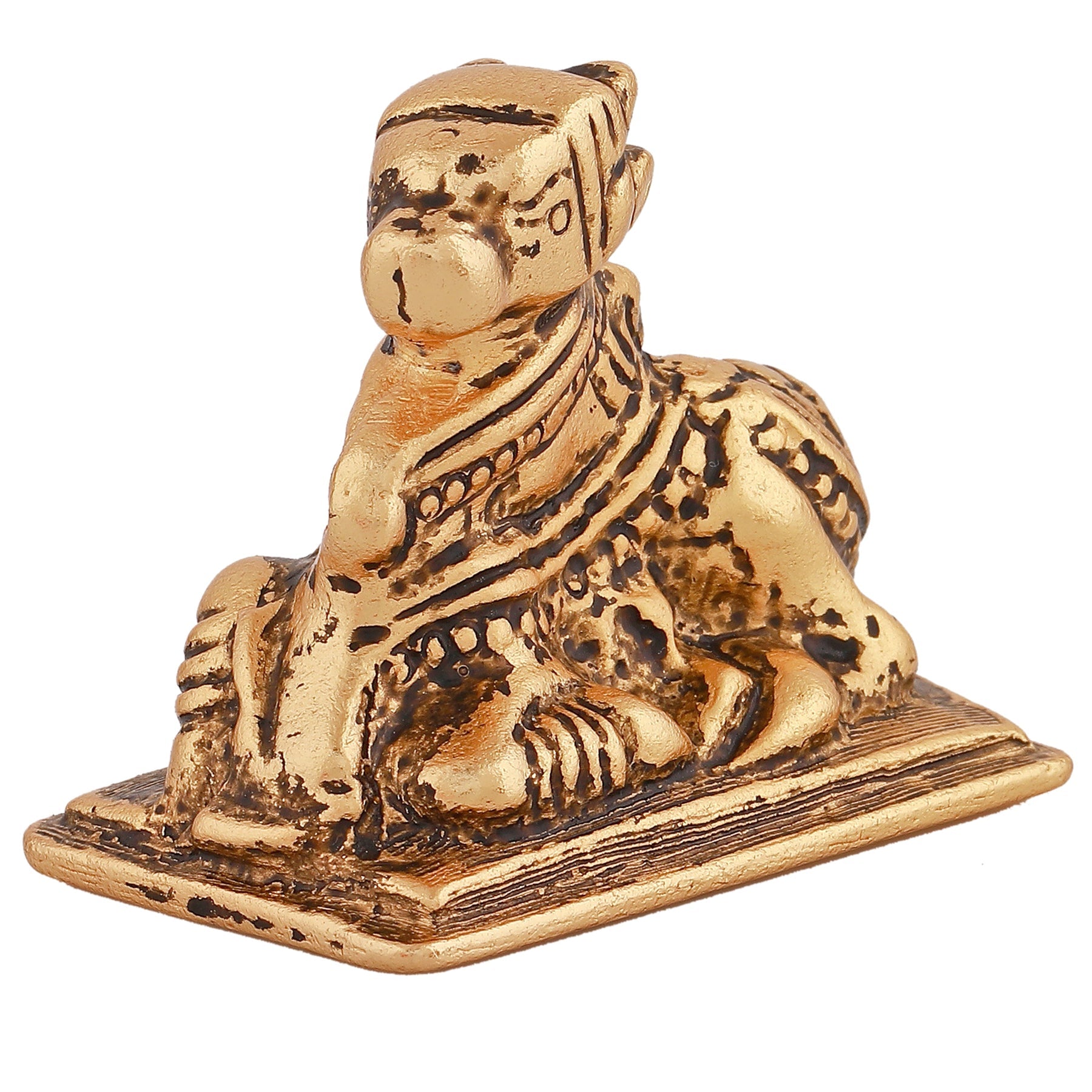 Estele Gold-Polished Lord Nandikeshwara Idol for Home/Car Decor - Distacart