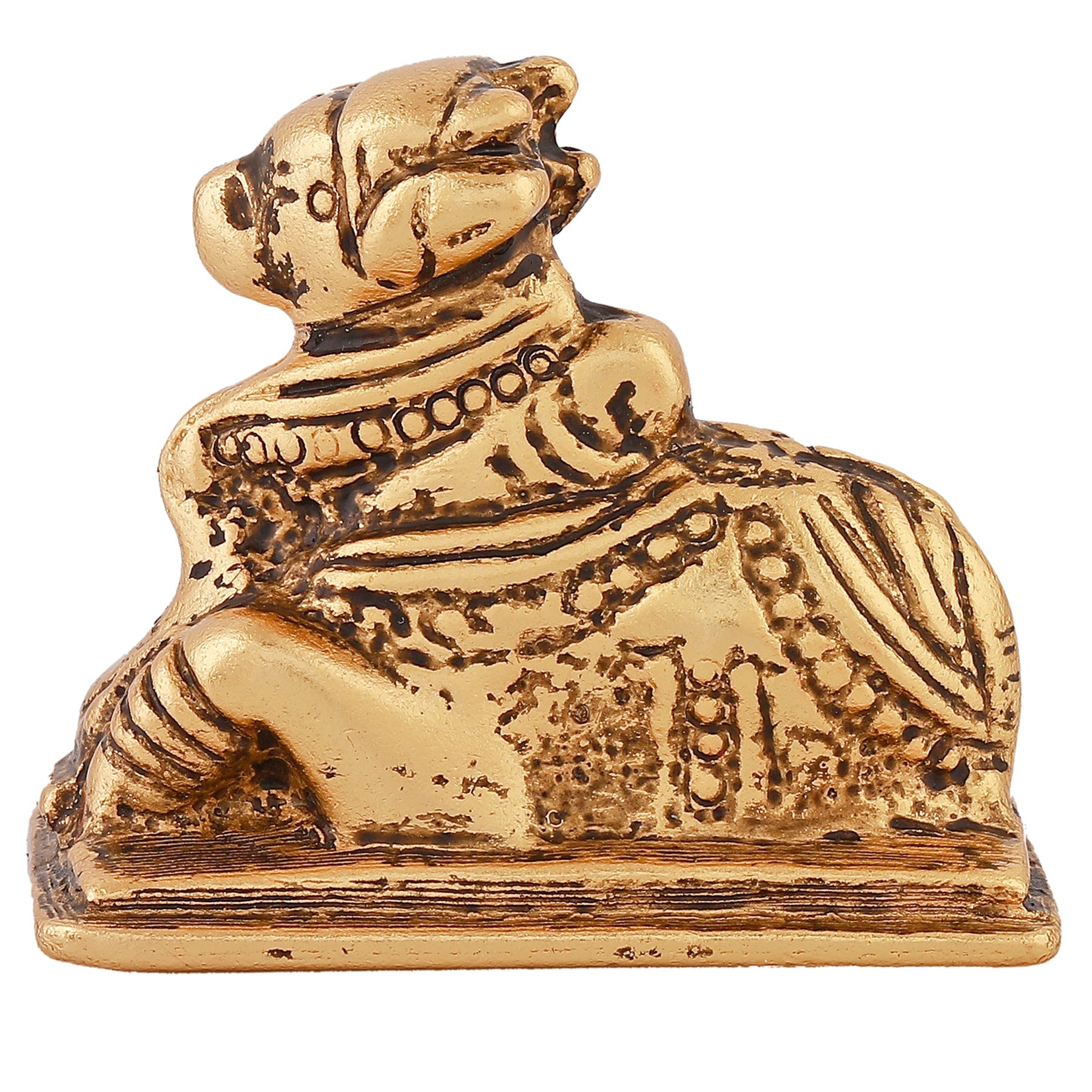 Estele Gold-Polished Lord Nandikeshwara Idol for Home/Car Decor - Distacart