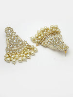 Thumbnail for NVR Women Gold-Plated Kundan Drop Earrings - Distacart
