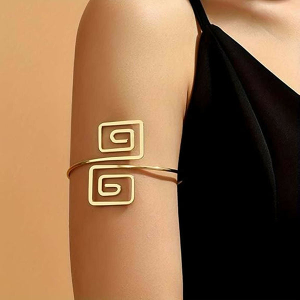 Joban Fashion Golden Alloy Fancy Spiral Cuff Armlet - Distacart