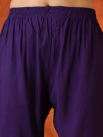 Thumbnail for Hand Embroidered Kurta With Pant & Embroidered Dupatta, Purple - Hiral Fashion - Distacart