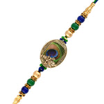 Thumbnail for trueBrowns X Voylla Peacock Feather Beaded Single Rakhi