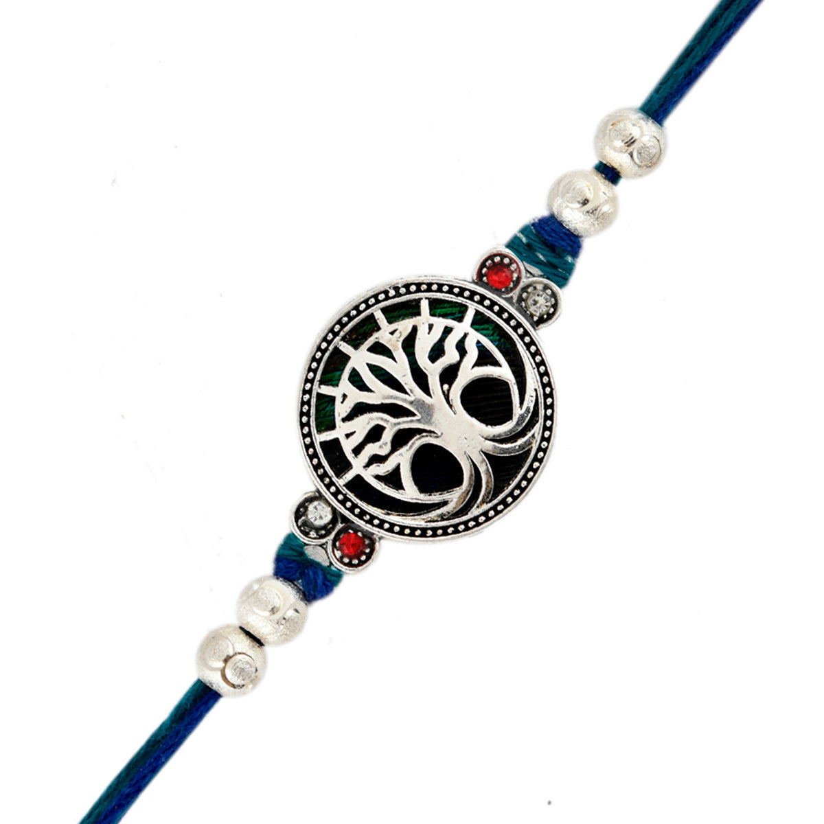 trueBrowns X Voylla Blue High Polish Beaded Thread Rakhi