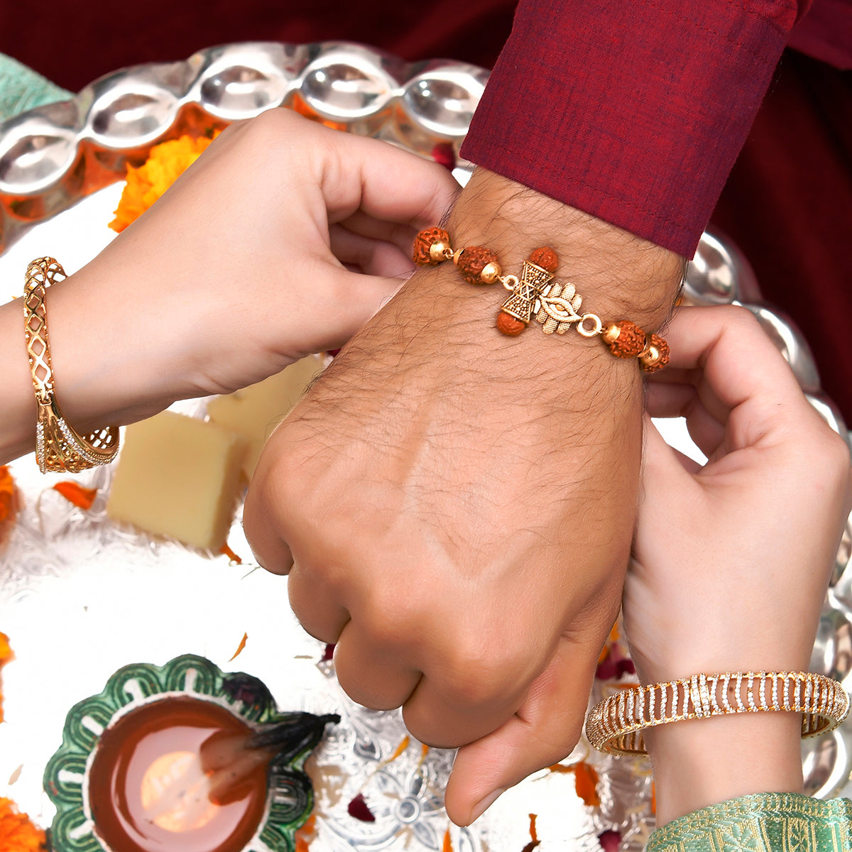 trueBrowns X Voylla Ethnic Rudraksha Beads Rakhi - Distacart