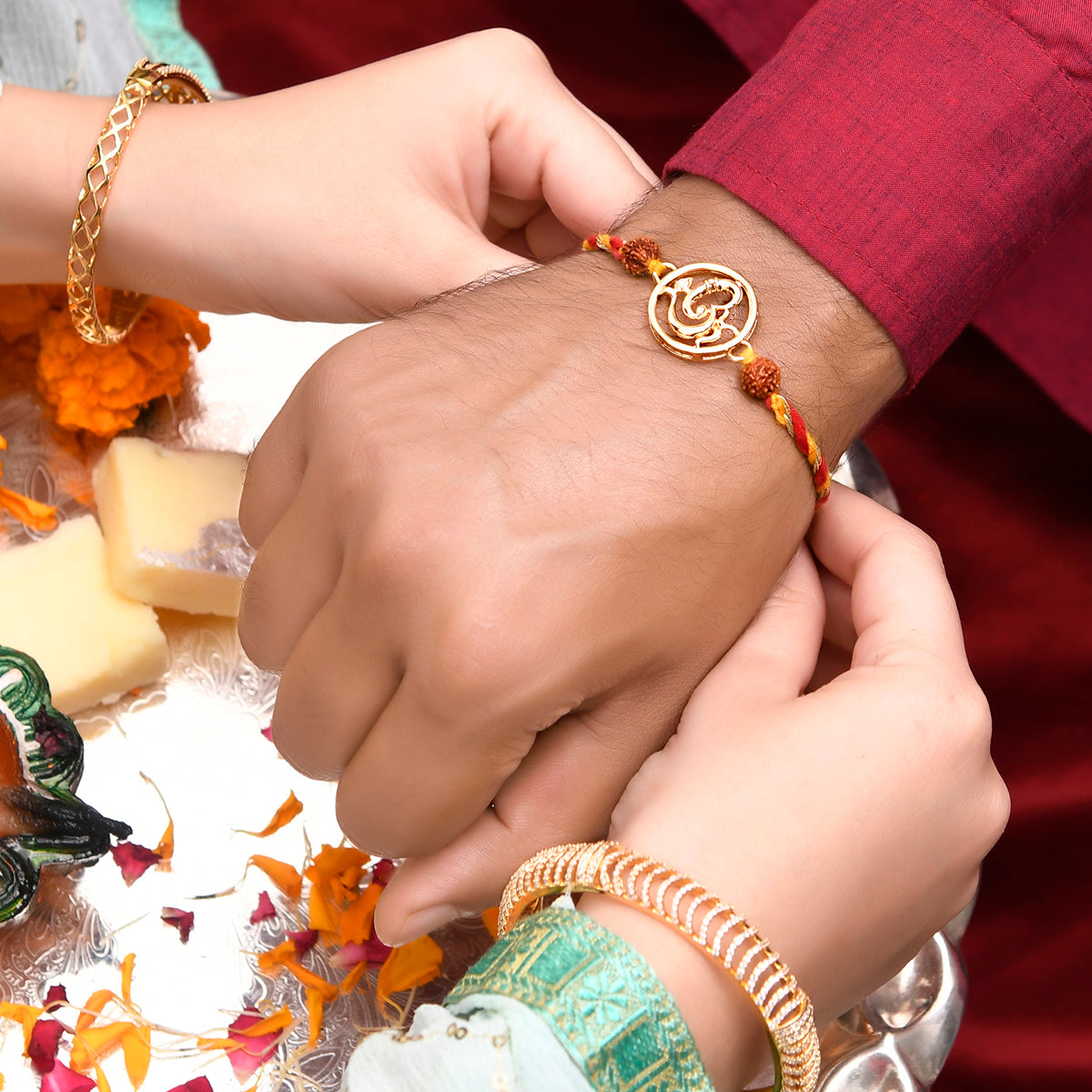 trueBrowns X Voylla Om Rudraksha Beads Thread Rakhi - Distacart