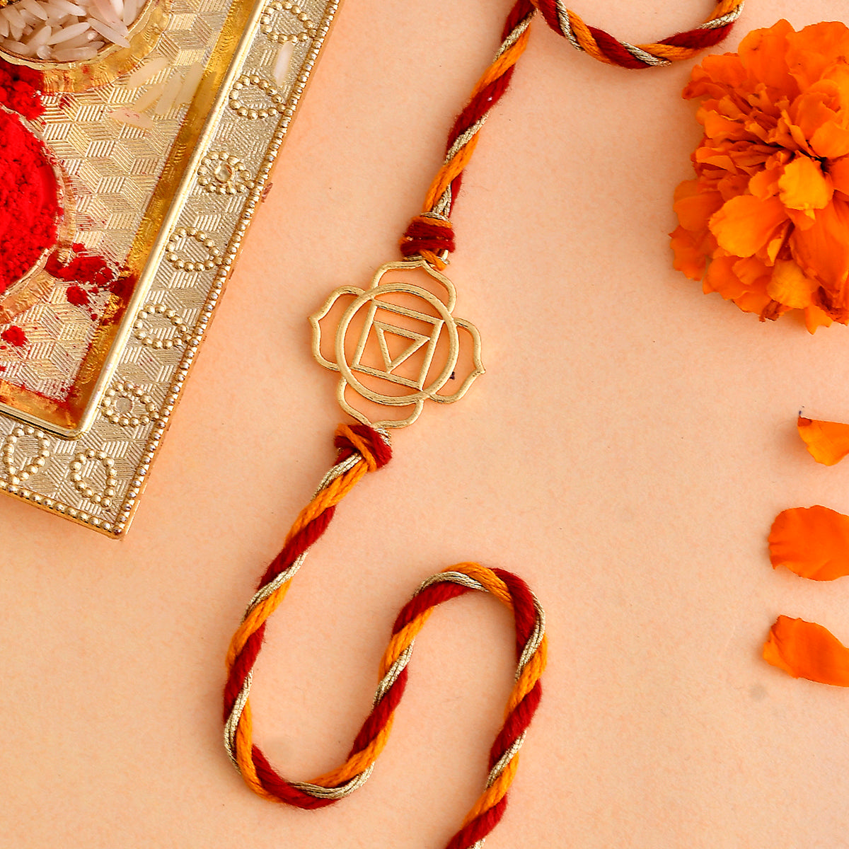 trueBrowns X Voylla High Polish Abstract Floral Motif Rakhi - Distacart