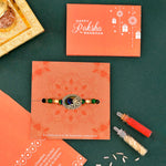 Thumbnail for trueBrowns X Voylla Radha Krishna Peacock Feather Beaded Thread Rakhi