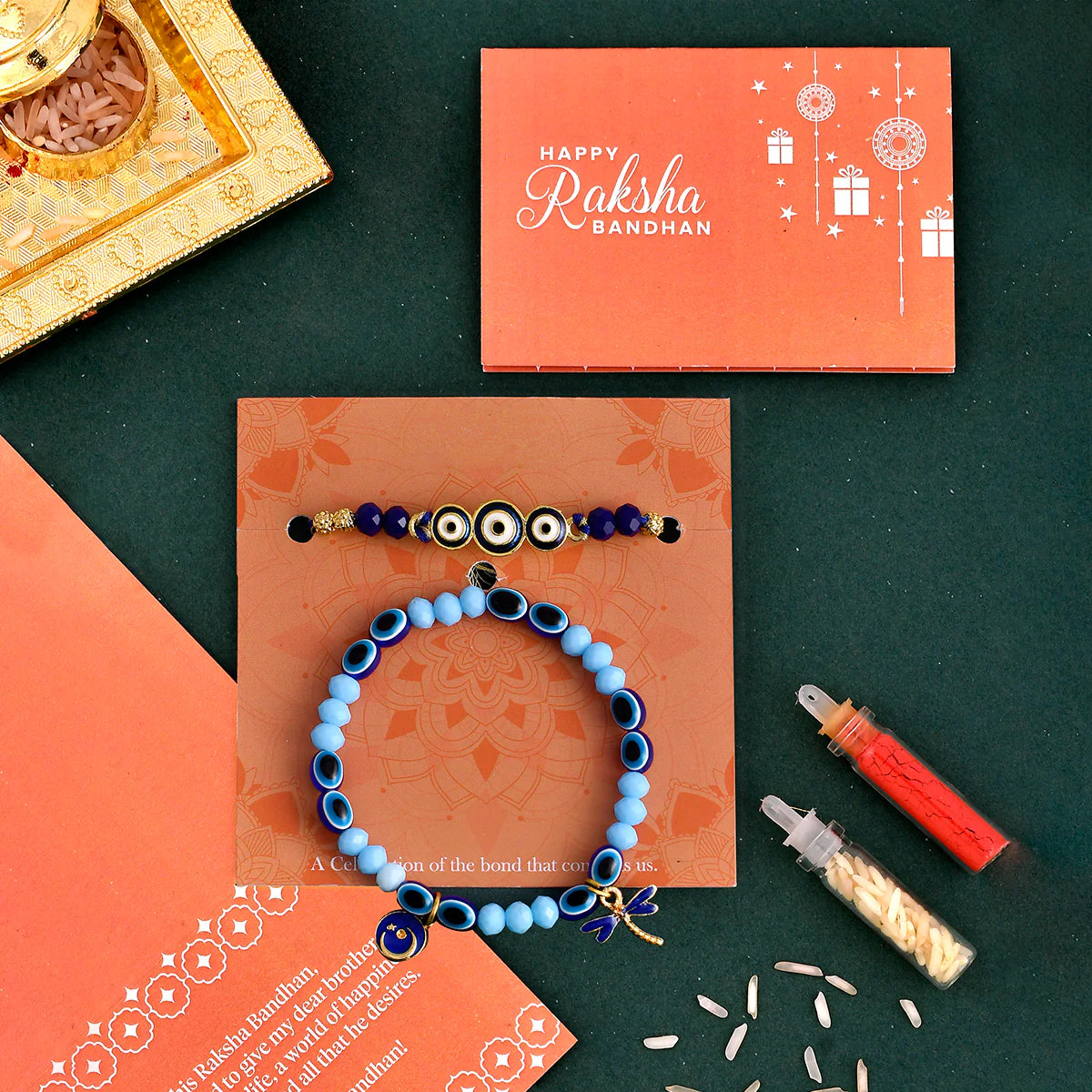 trueBrowns X Voylla Evil Eye Bracelet Style Bhaiya-Bhabhi Rakhi