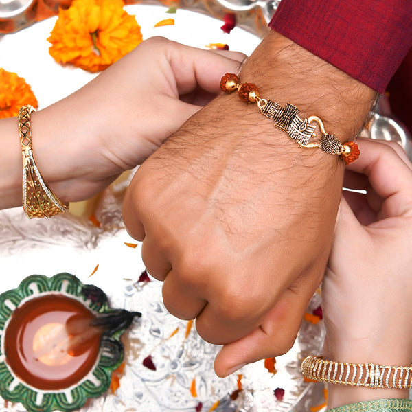 trueBrowns X Voylla Lord Shiva Motifs Rudraksha Rakhi