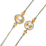 Thumbnail for trueBrowns X Voylla Kundan Polki Studded Thread Rakhis - Pack Of 2
