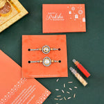 Thumbnail for trueBrowns X Voylla Kundan Polki Studded Thread Rakhis - Pack Of 2