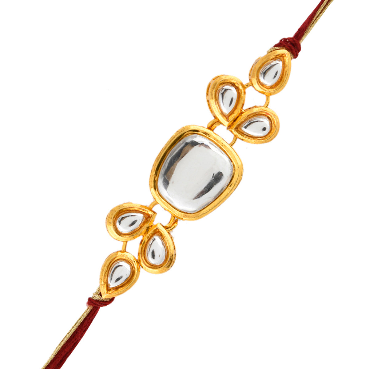 trueBrowns X Voylla Classic Kundan Polki Studded Ethnic Thread Rakhi