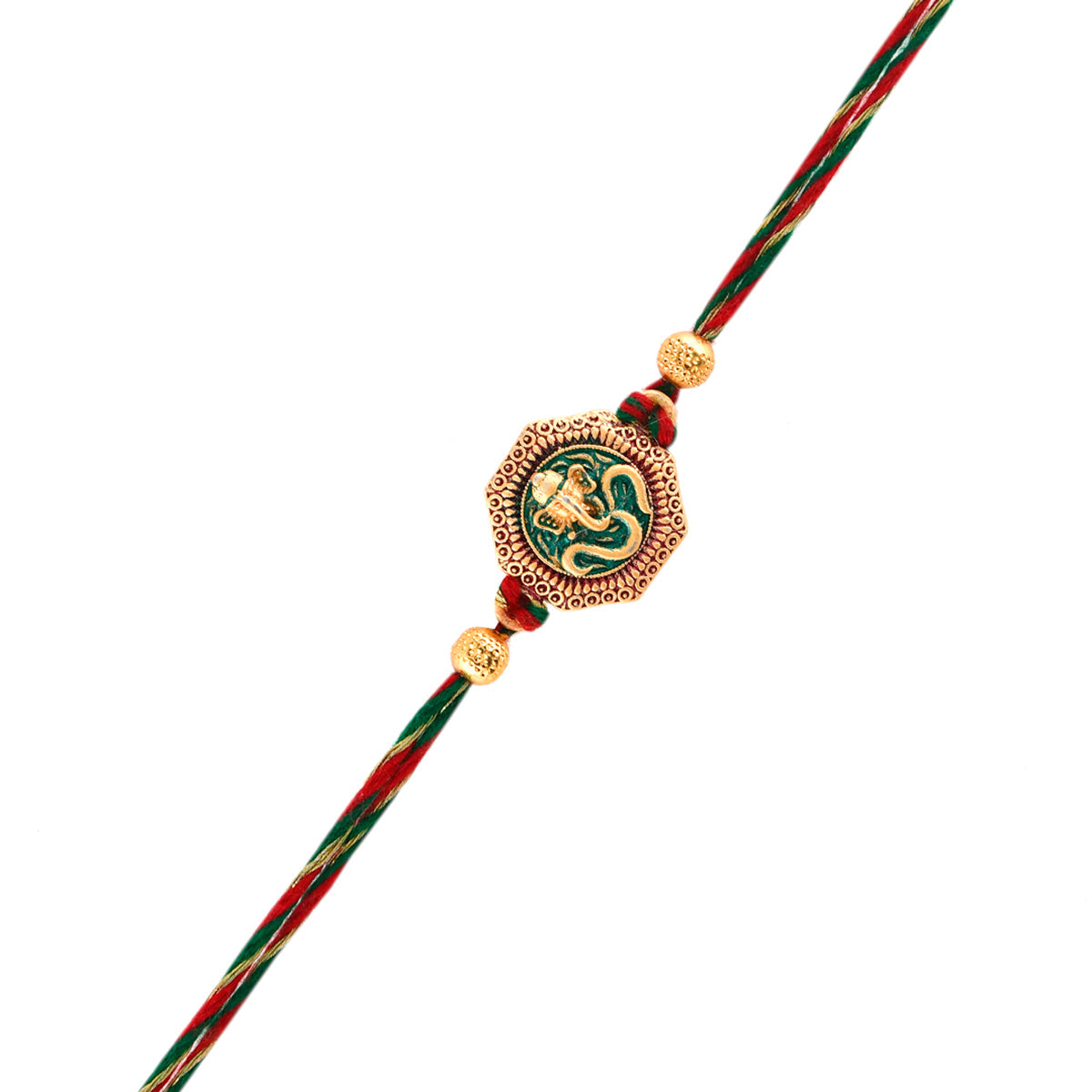 trueBrowns X Voylla Traditional Om And Lord Ganesha Motif Thread Rakhi