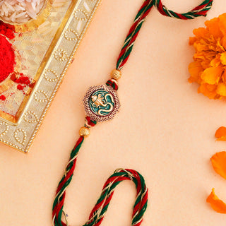trueBrowns X Voylla Traditional Om And Lord Ganesha Motif Thread Rakhi
