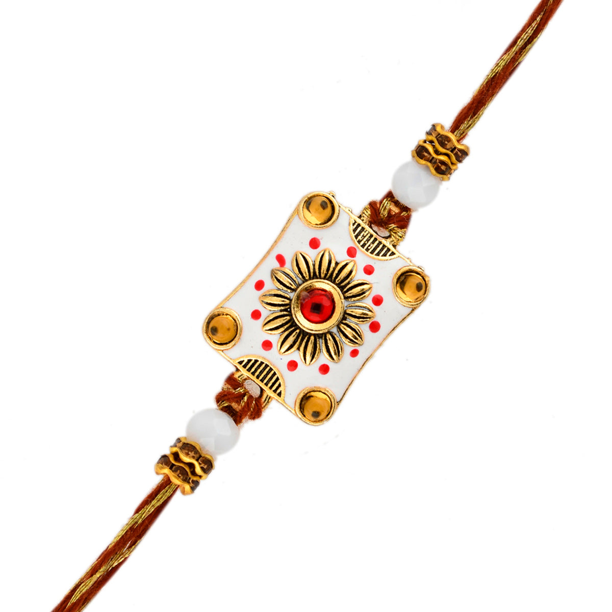 trueBrowns X Voylla Classic Gems Studded Ethnic Thread Rakhi