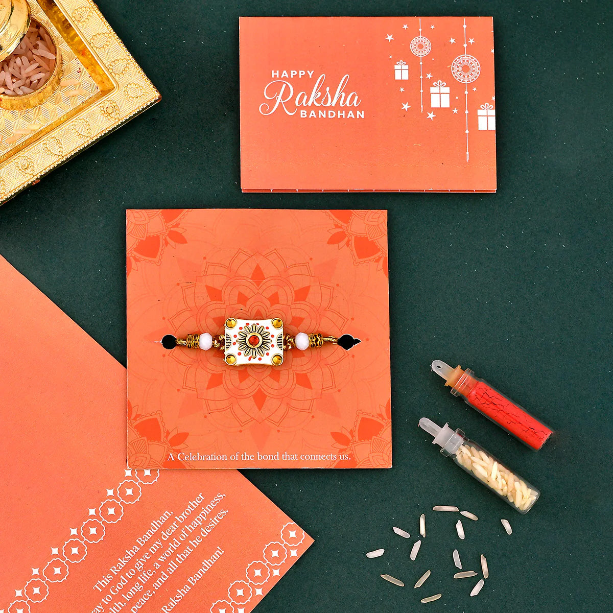 trueBrowns X Voylla Classic Gems Studded Ethnic Thread Rakhi