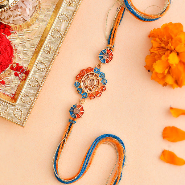 trueBrowns X Voylla Colorful Golden Ethnic Thread Rakhi