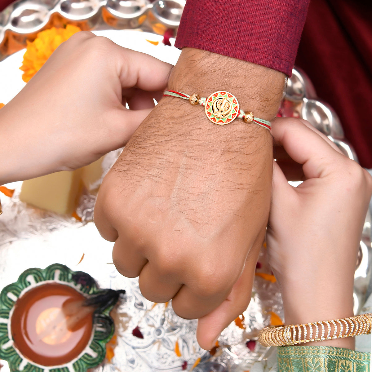 trueBrowns X Voylla Ethnic Colorful Enamel Thread Rakhi - Distacart