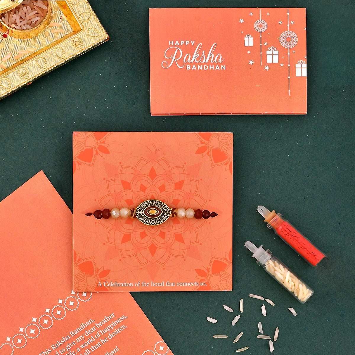 trueBrowns X Voylla Beaded Gem Studded Thread Rakhi
