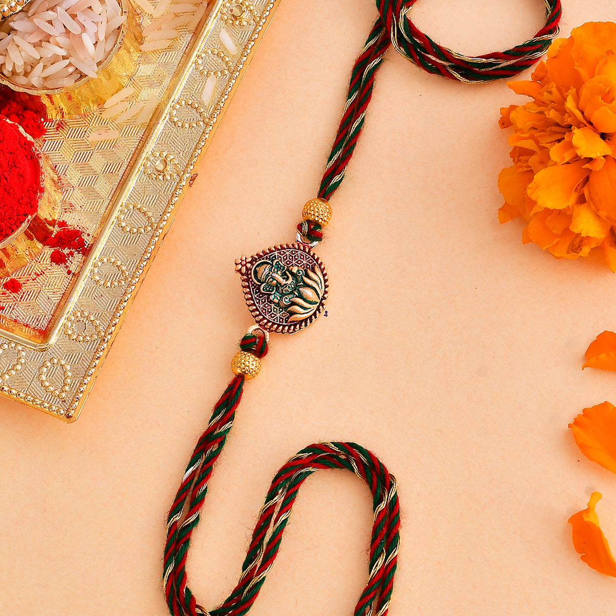 trueBrowns X Voylla Lord Ganesha Colorful Enameled Ethnic Rakhi - Distacart