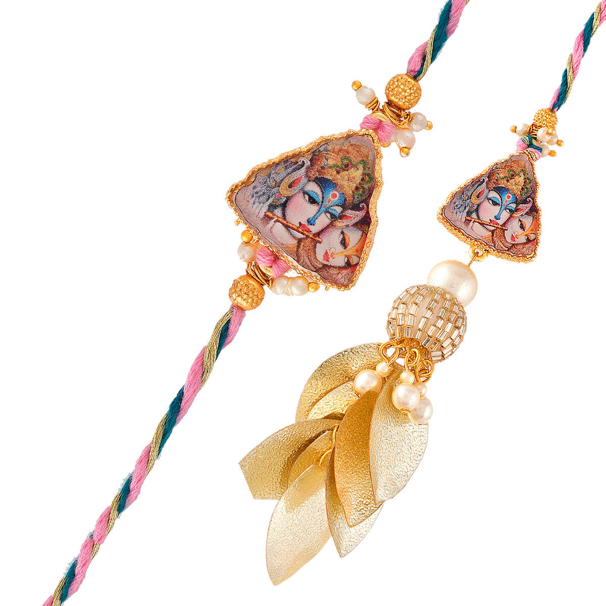 trueBrowns X Voylla Ethnic High Polish Pearl Beads Bhaiya-Bhabhi Rakhi - Distacart