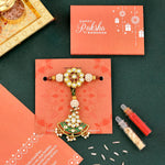 Thumbnail for trueBrowns X Voylla Kundan Polki Traditional Bhaiya-Bhabhi Rakhi - Distacart