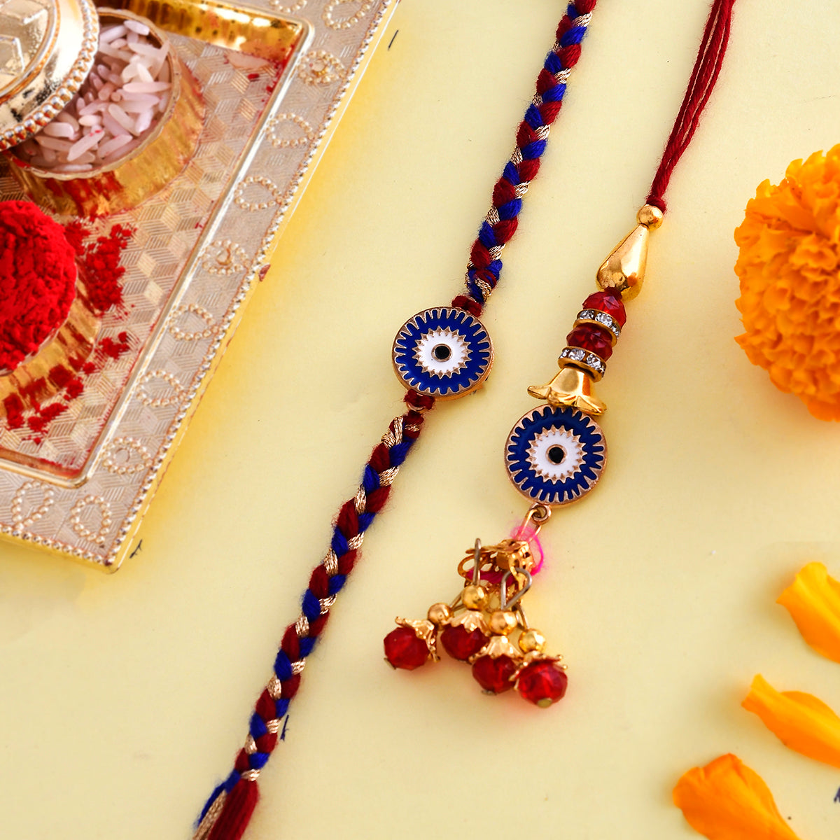 trueBrowns X Voylla Evil Eye Bhaiya-Bhabhi Thread Rakhi - Distacart
