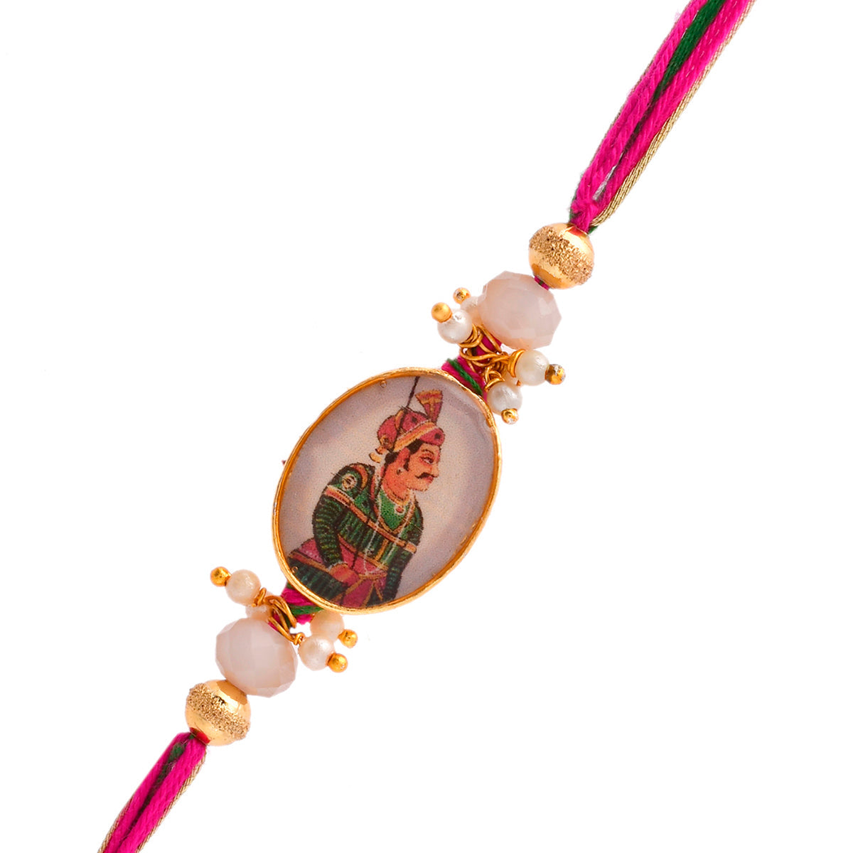 trueBrowns X Voylla Traditional King And Queen Pearl Beads Bhaiya-Bhabhi Rakhi