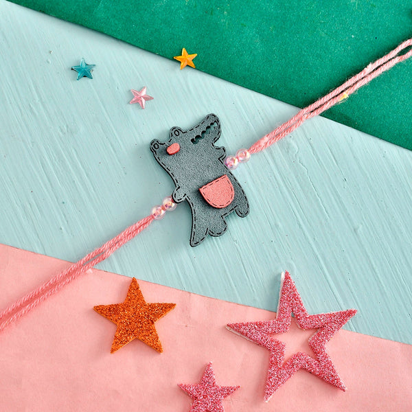 trueBrowns X Voylla Playful Crocodile Colourful Kids Thread Rakhi For Kids - Distacart