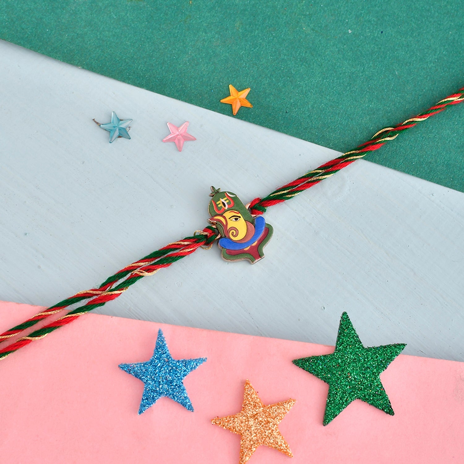 trueBrowns X Voylla Lord Ganesh Colourful Kids Thread Rakhi For Kids - Distacart