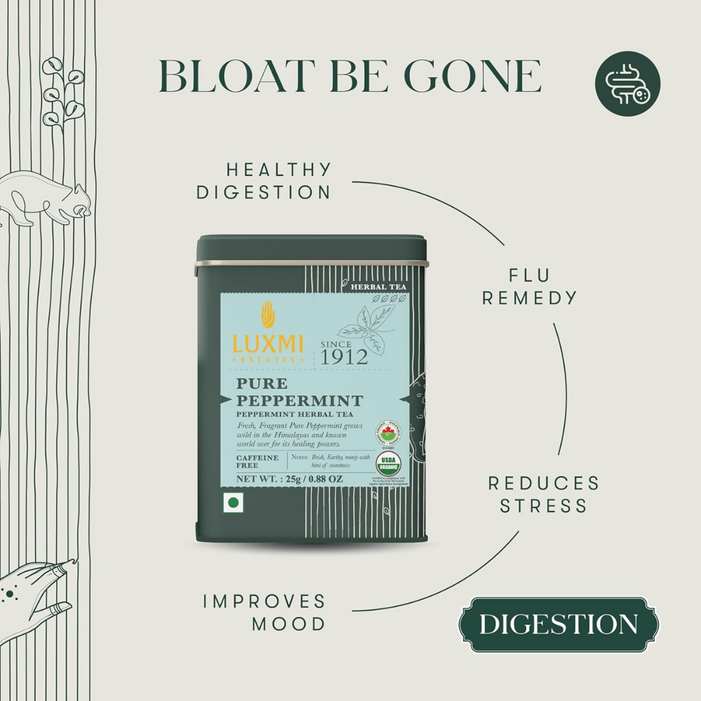 Luxmi Estates Pure Peppermint Organic Herbal Infusion - Dista